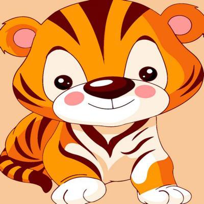 China Customized abstract painting by numbers tiger for kids, diy digital oil painting by numbers for sale