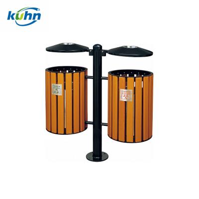 China Viable Recycle PVC Garbage Bin And Outdoor Wooden Dust Bin Bin For Park Waste Box for sale