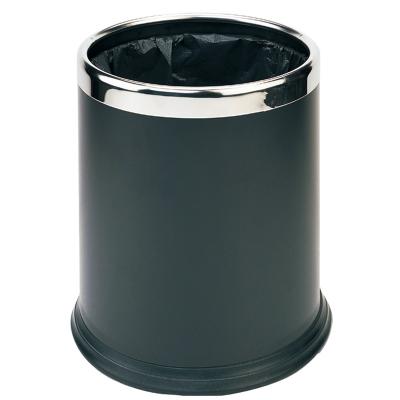 China Sustainable Multicolor Waste Bin Stainless Steel Double Layer Metal Barrel Part Trash Bin for sale