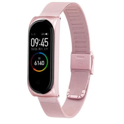 China Stainless Steel For Mi Band 6 5 4 Strap Metal Magnetic CS Bracelet For Xiao mi Wristband Watch NFC Global Version for sale