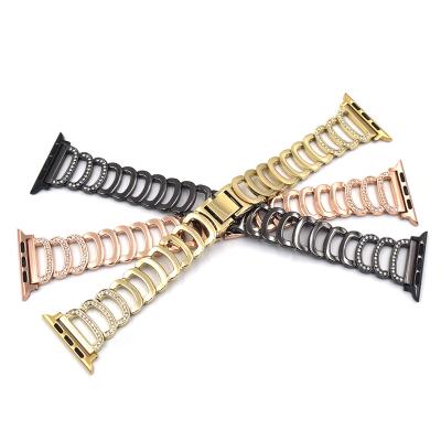 China Fashionable Wholesale Metal Watch Strap Stainless Steel C Letter Watch Strap Band For Apple Watch for sale