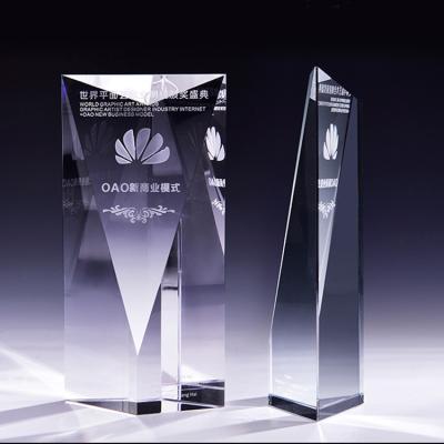 China high quality Whole custom 3d laser crystal trophy for engraved glass cube à venda