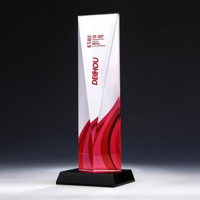 中国 New popular color print fashion crystal trophy memento for gift 販売のため