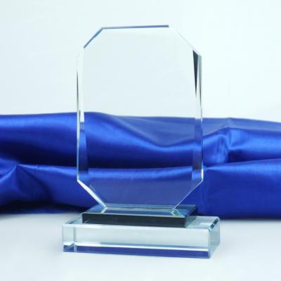 China blank glass crystal awards plaque shield gift with logo custom for sale