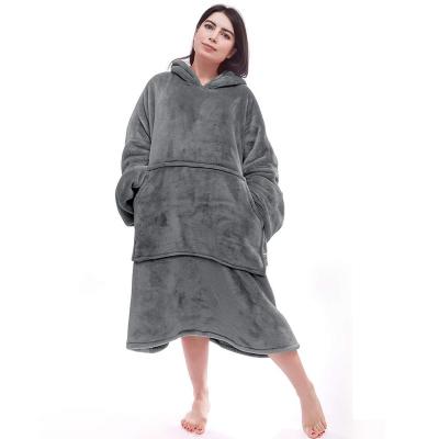 China Anti-Pull Blanket Wearable Fleece Hoodie Blanket Oversized Sweatshirt For Adults Men Women for sale