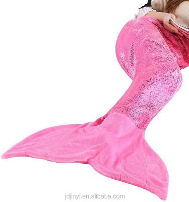 China Mermaid Tail Plush Blanket Anti-pilling Soft Flannel Fleece All Seasons Sleep Blanket for sale