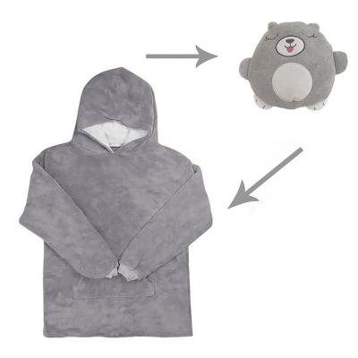 China 2022 WEARABLE Hot Sale Gray Puppy Kids Custom Cute Animal Hoodie Cover for sale