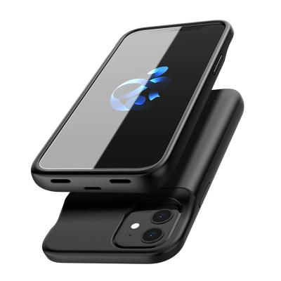 China Best Selling Power Wireless Charging Case For iphone 12 mini 4700mAh TPU Full Cover Design Black Case For iphone 12/12 pro 4800mAh for sale