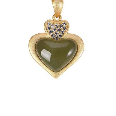 China CLASSIC Hot Sale High Quality Heart Shaped Jade Necklace Tasty Initial Necklace 24k Gold Pendant Necklace for sale