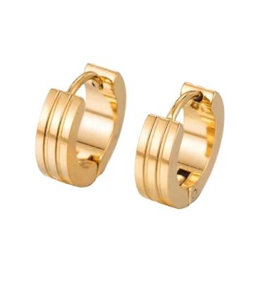 China 2022 Wholesale Custom Made Environmental Friendly PVD 18K Gold Plated Stainless Steel DC Stud Earrings For Women for sale