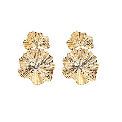 China Wholesale Customized Vintage Bohemia Lotus Leaf Earrings For Wedding Party Vintage Earrings Luxury Women Fashion Earrings Trend for sale