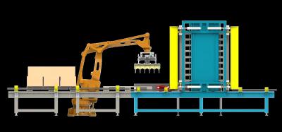 China O PLC controlado automatizou inteiramente o sistema Palletizing robótico com único prendedor/prendedor do dobro à venda