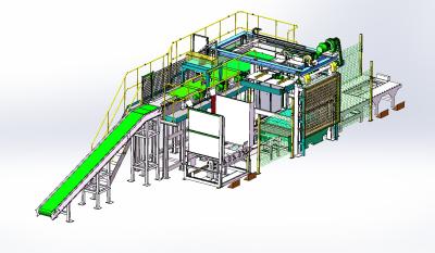 China Palletizer op hoog niveau met Automatische Palletizer-Machine voor 25kg-50kg-Zaktype Producten Te koop