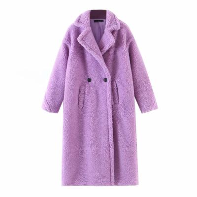 China 2021 Shearling Anti-Wrinkle Regular Sleeve Sheep Teddy Bear Fur Coat Women Winter Fashion Oversized Long Jacket Casual Real Fur For Women for sale