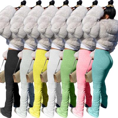 China 2021 new QUICK DRY ruffled pants sweat pleated women piled trouser gaiters for sale