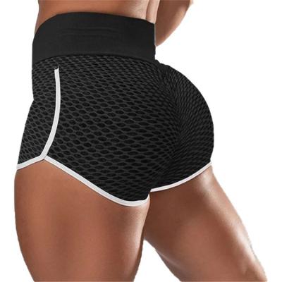 China Fitness Honeycomb Control Tummy Lift Butt Waist Women Yoga Running Shorts CRAC! crack! Gym Breathable High Sport Workout Booty Booty for sale