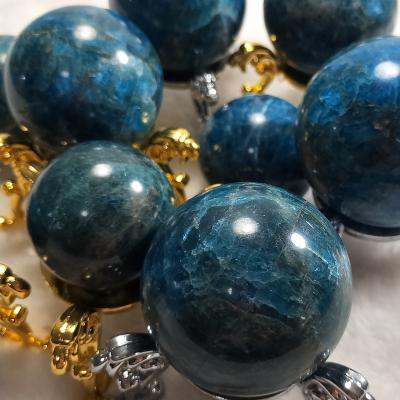 China China Wholesale Crystals Stone High Quality Blue Natural Quartz Apatite Stone Sphere Decoration for sale