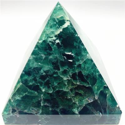 China Wholesale Custom Natural Crystal Life Pyramid Carved Quartz Fluorite From China for sale