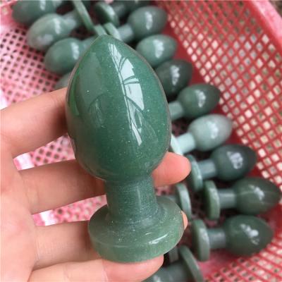 China Natural Green China Appeal Massage Anal Stick Aventurine Crystal Butt Plug Sex Toys for sale