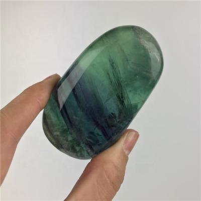 China Wholesale Natural Tumbled Polished Quartz Fluorite Crystal Stones For Healing From China for sale