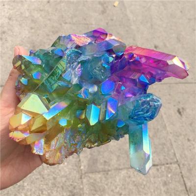 China China Wholesale Angel Aura Quartz Rainbow Aura Crystal Group for sale