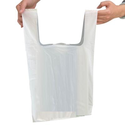 China 100% Poly Compostable PP Shopping Bags Compostable Plastic T-shirt Bags PLA Cornstarch for sale