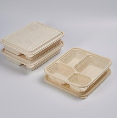 China Disposable Eco-Friendly Biodegradable Eco-friendly Clamshell To-Go Box DisposablePLA Take Out Fast Food Hinged Food Containers for sale