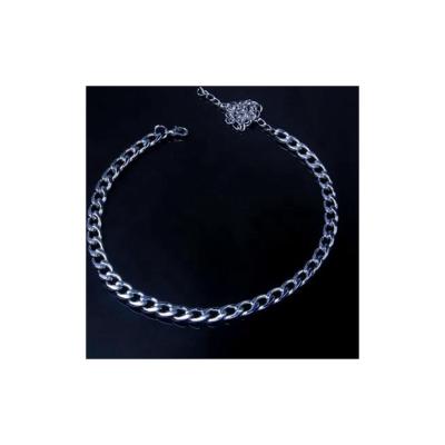 China Hot Selling Hiphop Good Quality Hip Hop Personalized Cuban Link Stainless Steel Women Anklet Chain for sale