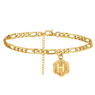 China Other Very Used Simple 26 Top Quality Original Gold Plated Cuban Link Anklets for sale