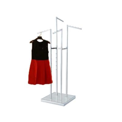 China Clothing Store Retail Display Rack Metal Showroom Display Furniture Four Way Display Racks for sale