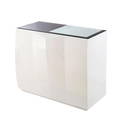 China Counter Table Top Modern Office Cashier Lounge Shop MDF Furniture Reception Desk Glass Commercial Furniture for sale