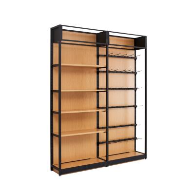 China Shopping mall metal and wooden light duty supermarket and store stationery display racks hot sale display rack for sale