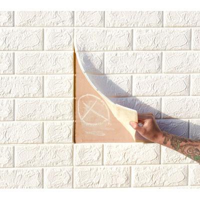 China Back With Glue 3.5mm Multi Thick Self Adhesive Self Adhesive Wall Stickers Home Decor 3D Wall Stickers Color XPE 3D Brick 3d Foam Wall Stickers for sale