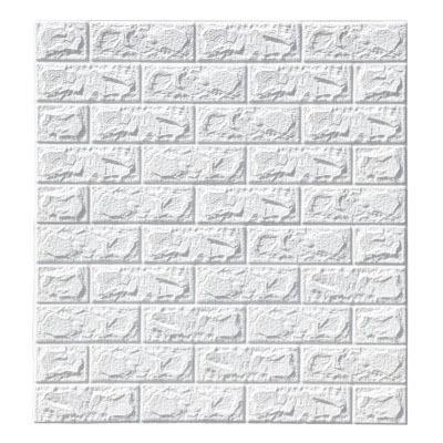 China Back With Glue 2.5mm Color XPE 3D Wall Stickers 3D Brick Wall Stickers Thick White Self Adhesive Wall Stickers 3d Home Decor for sale