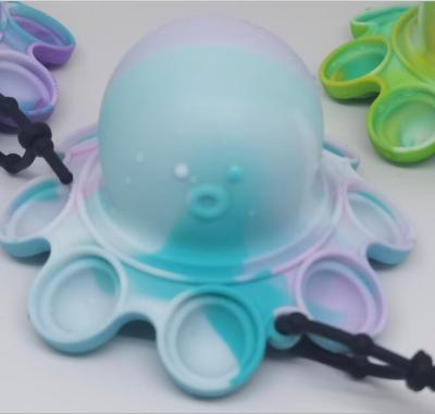 China New Kids Unzip Toys Jiggle Double-Sided Silicone Octopus Pushing Pops Sensory Bubble Mover Toy for sale