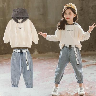 China 2pcs Babies Casual Clothes Clothing Set Spring Autumn Kids Clothes Cotton Long Sleeve Tops+Jeans Pants Sport Suit Set Sports Outfit for sale