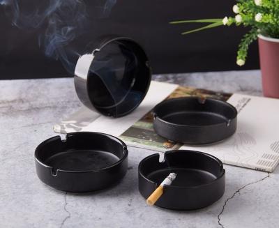 China Smokeless different color printed ceramic ashtray for hotel cigarette ashtray for sale