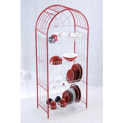 China 4 Tier KV-776B Workable Position Type Kitchen Dinner Dish Rack Dish Drying Dish Rack with Cover Dish Drainer Rack for sale