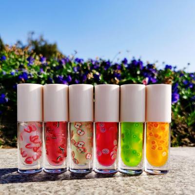 China 2021 Custom Makeup Kit Oil Girls Fruity Flavored Makeup Lip Gloss Waterproof Clear Seller Fruit Private Label Makeup Treats High Quality Lip Gloss for sale