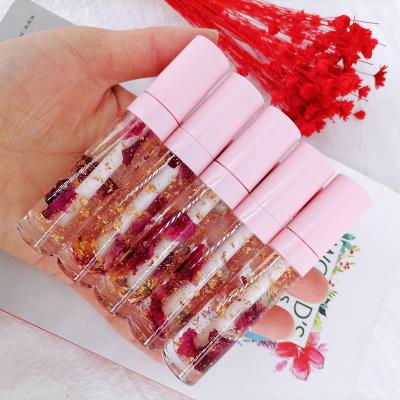 China Wholesale 2021 Natural Wholesale Private Label Vegan Long Lasting Glitter Custom Girl Waterproof Cute Pouches Bloom Lip Gloss Lip Gloss for sale