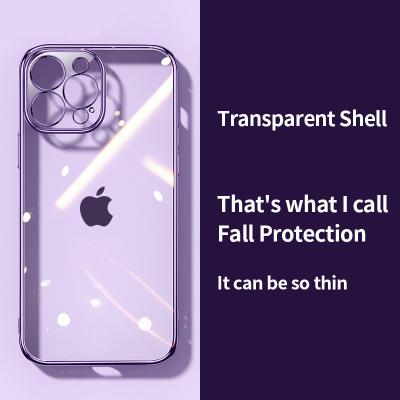 China New Shockproof Luxury Silicone Transparent Clear Camera Lens Protectors Phone Case For iPhone 14 13 pro Max Cover Fundas Para de 12 11 xs de x for sale