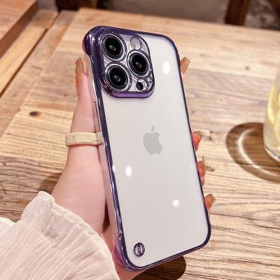 China Luxury High Quality Clear Plated Silicone PC Cell Phone Cases Cover For iPhone 14 13 12 11 X XS max 8P 7 pro XS max Fundas Para for sale