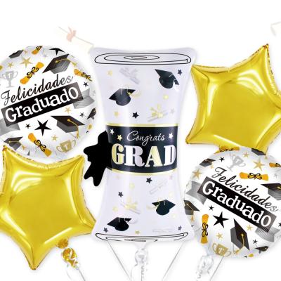 China Gift Toy High Quality Spanish Language Congratulations College Graduation Decoration Balloon Set for sale