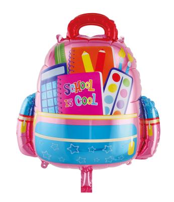 China Gift Toy New Design Pencil /School Bag Foil Balloon Back To School Class Room Decoration Gift Toys for sale