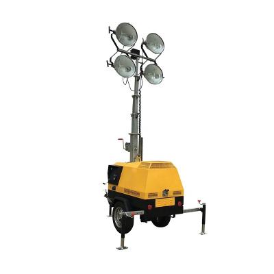 China Emergency Rescue Portable 5KW Flood Battery Powered Mounted Diesel Generator LED Lighting Mobile Light Tower Block With 6 Fitted Lights for sale