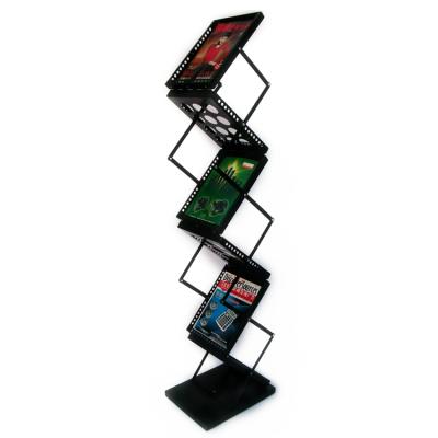 China Aluminum Alloy A4 Adjustable Folding (Height) Adjustable Folding Display Rack Catalog Rack Single Magazine Rack for sale