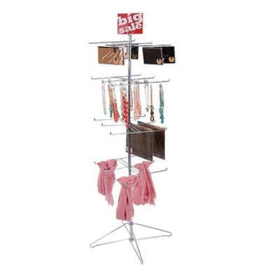 China Home / Store Standing Accessories Chrome Metal Floor Hanging Display Rack for sale