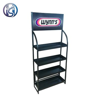 China 4s Store Retail Metal Products Lubricant Display Rack Workshop Rack Lubricate Oil Display Rack for sale