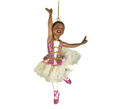 China Europe Factory Direct Christmas Ornament Home Decor Resin Ballerina Craft Items Hanging Figurine for sale