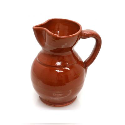 China Custom Viable Unique Shape Terracotta Wine Glazed Pitcher for sale